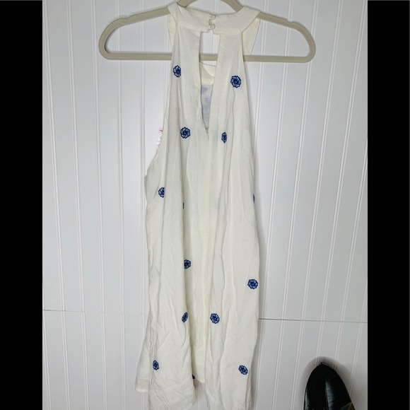 Women's Blue Uo Embroidered High-neck Mini Dress - Picture 5 of 5